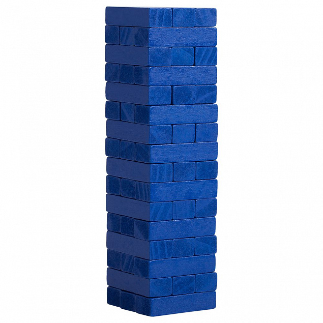 Игра «Деревянная башня мини», синяя с логотипом в Белгороде заказать по выгодной цене в кибермаркете AvroraStore