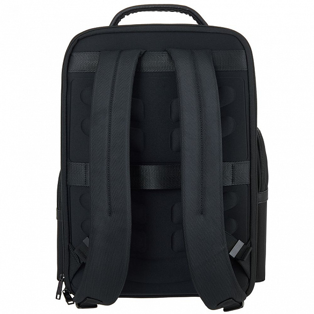 Рюкзак для ноутбука Santiago с кожаной отделкой, черный с логотипом в Белгороде заказать по выгодной цене в кибермаркете AvroraStore