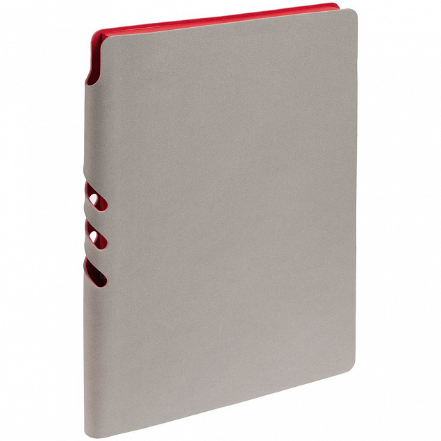 Ежедневник Flexpen, недатированный, серебристо-красный с логотипом в Белгороде заказать по выгодной цене в кибермаркете AvroraStore