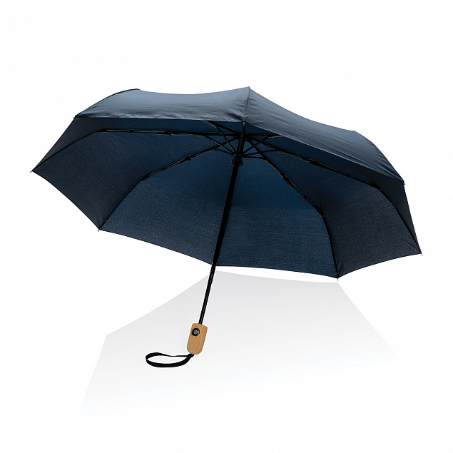 Автоматический зонт Impact из RPET AWARE™ с бамбуковой ручкой, d94 см с логотипом в Белгороде заказать по выгодной цене в кибермаркете AvroraStore