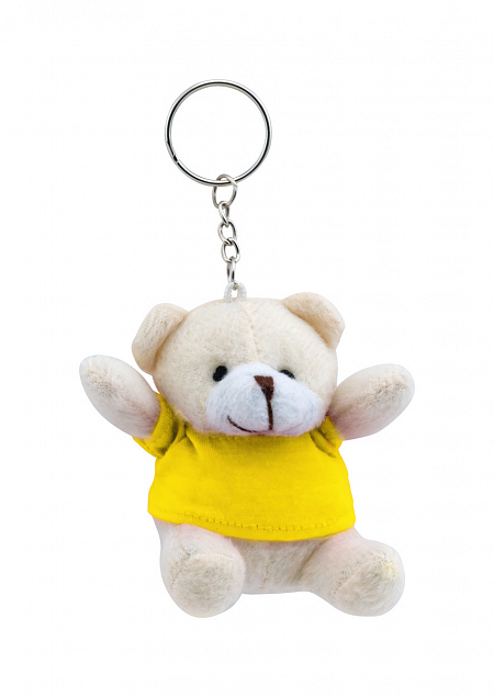 Брелок плюшевый мишка, желтый  с логотипом в Белгороде заказать по выгодной цене в кибермаркете AvroraStore
