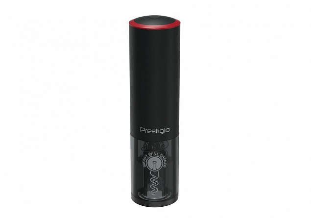 Набор с электрическим штопором Lugano, черный с красным с логотипом в Белгороде заказать по выгодной цене в кибермаркете AvroraStore