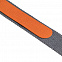 Лента для бейджа с ретрактором Devon, серая с оранжевым с логотипом в Белгороде заказать по выгодной цене в кибермаркете AvroraStore