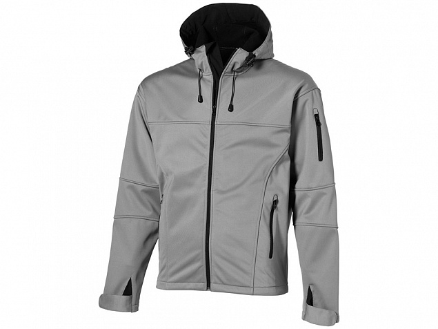 Куртка софтшел Match мужская, серый/черный с логотипом в Белгороде заказать по выгодной цене в кибермаркете AvroraStore