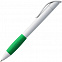 Ручка шариковая Grip, белая с зеленым с логотипом в Белгороде заказать по выгодной цене в кибермаркете AvroraStore
