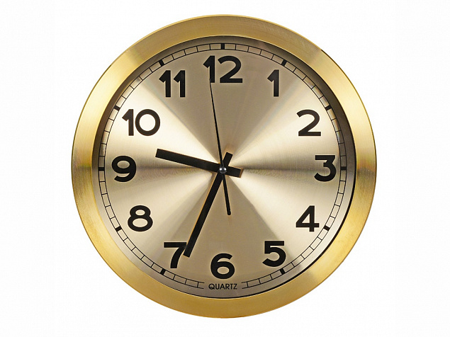 Часы настенные Кларк, золотистый с логотипом в Белгороде заказать по выгодной цене в кибермаркете AvroraStore