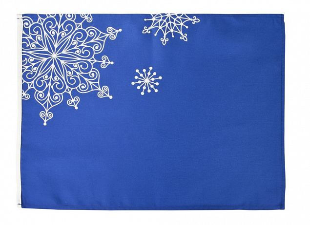 Декоративная салфетка «Снежинки», синяя с логотипом в Белгороде заказать по выгодной цене в кибермаркете AvroraStore
