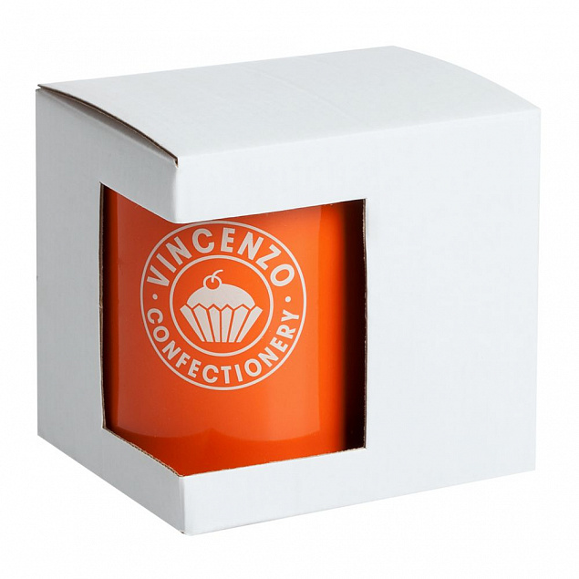 Коробка для кружки с окошком, белая с логотипом в Белгороде заказать по выгодной цене в кибермаркете AvroraStore