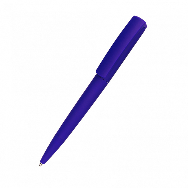 Ручка пластиковая Jangle, софт-тач, темно-синяя-S с логотипом в Белгороде заказать по выгодной цене в кибермаркете AvroraStore