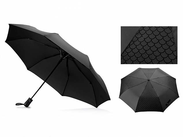 Зонт-полуавтомат складной Marvy с проявляющимся рисунком, черный с логотипом в Белгороде заказать по выгодной цене в кибермаркете AvroraStore