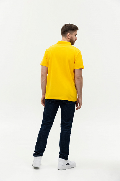 Рубашка поло мужская STAN хлопок/полиэстер 185, 04 Жёлтый с логотипом в Белгороде заказать по выгодной цене в кибермаркете AvroraStore