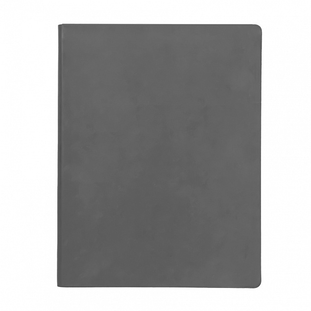 Бизнес-блокнот BIGGY, B5 формат, серый, серый форзац, мягкая обложка, в клетку с логотипом в Белгороде заказать по выгодной цене в кибермаркете AvroraStore