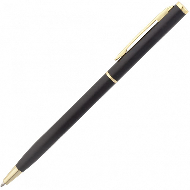 Ручка шариковая Hotel Gold, черная с логотипом в Белгороде заказать по выгодной цене в кибермаркете AvroraStore