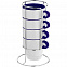 Набор кружек Inset с подставкой, синий с логотипом в Белгороде заказать по выгодной цене в кибермаркете AvroraStore