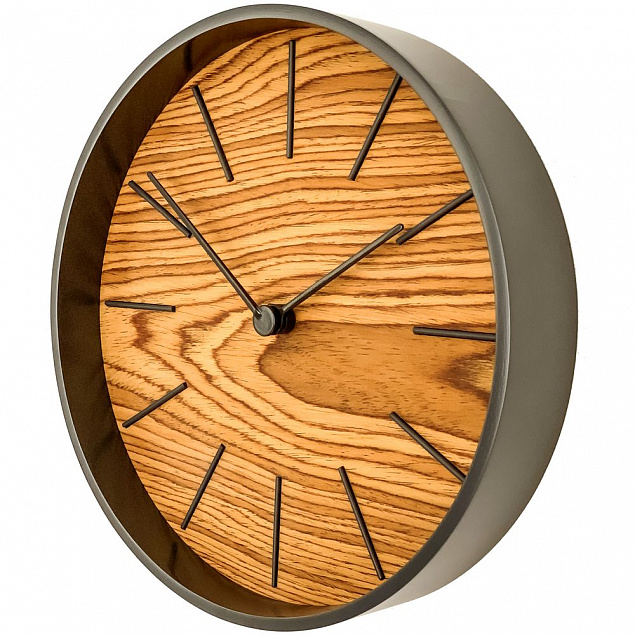 Часы настенные Largo, дуб с логотипом в Белгороде заказать по выгодной цене в кибермаркете AvroraStore