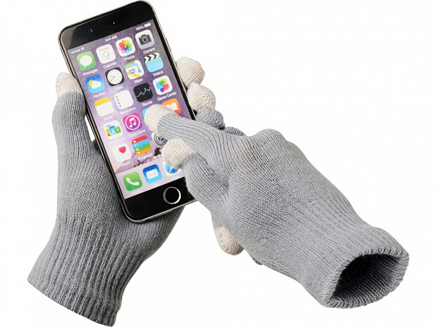 Сенсорные перчатки Billy, светло-серый с логотипом в Белгороде заказать по выгодной цене в кибермаркете AvroraStore