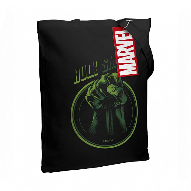 Холщовая сумка Hulk Smash, черная с логотипом в Белгороде заказать по выгодной цене в кибермаркете AvroraStore
