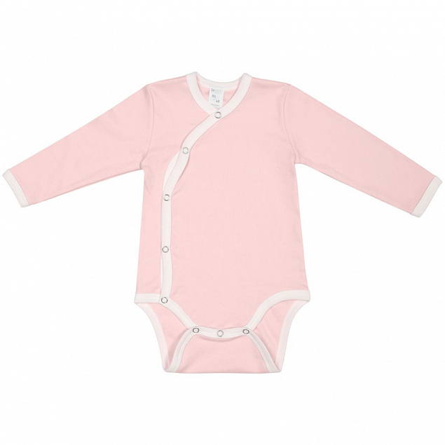 Боди детское Baby Prime, розовое с молочно-белым с логотипом в Белгороде заказать по выгодной цене в кибермаркете AvroraStore