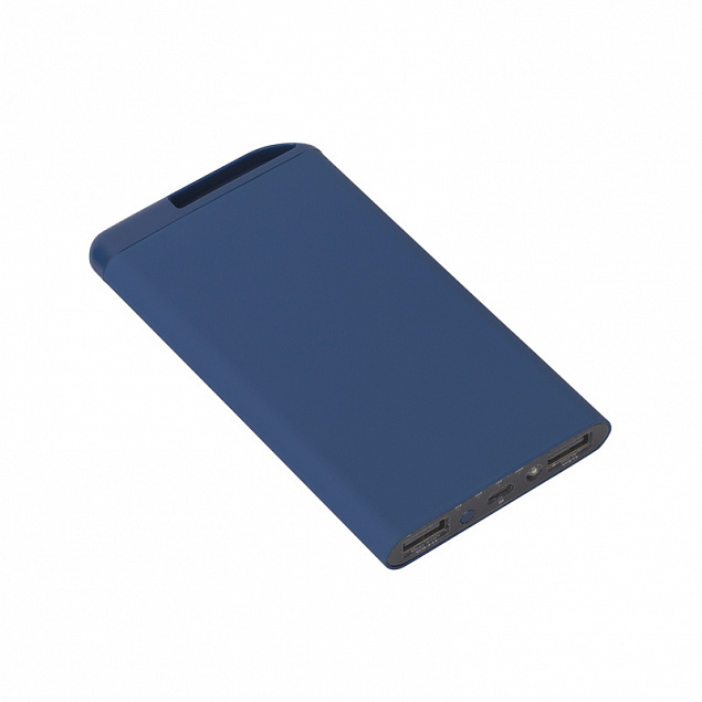 Зарядное устройство "Theta", 6000 mAh, 2 выхода USB, темно-синий, покрытие soft touch с логотипом в Белгороде заказать по выгодной цене в кибермаркете AvroraStore