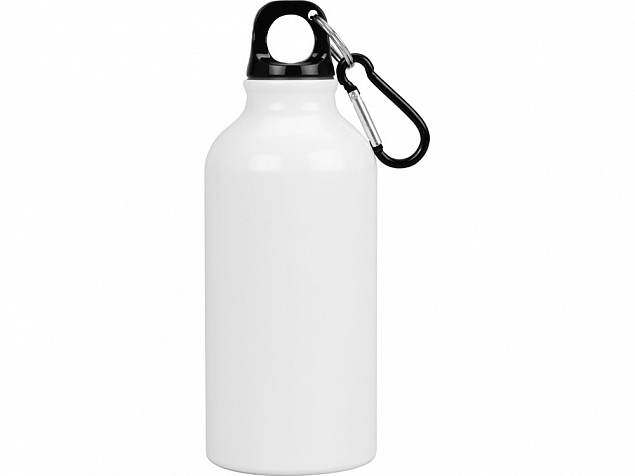 Бутылка Oregon с карабином 400мл, белый с логотипом в Белгороде заказать по выгодной цене в кибермаркете AvroraStore