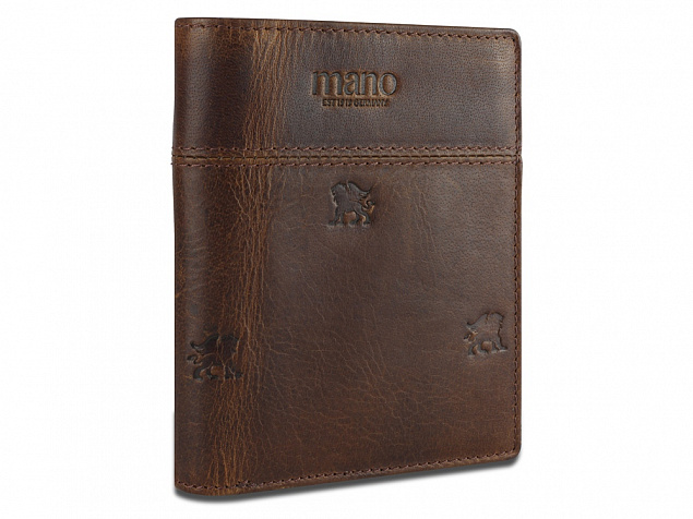 Бумажник Mano Don Leon, натуральная кожа в коричневом цвете, 9,7 х 11,7 см с логотипом в Белгороде заказать по выгодной цене в кибермаркете AvroraStore