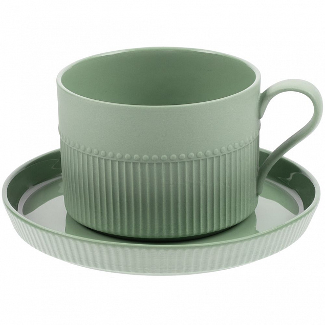 Чайная пара Pastello Moderno, зеленая с логотипом в Белгороде заказать по выгодной цене в кибермаркете AvroraStore