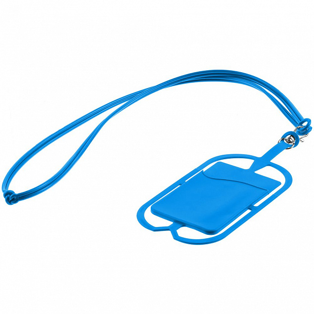 Картхолдер с креплением для телефона, синий с логотипом в Белгороде заказать по выгодной цене в кибермаркете AvroraStore