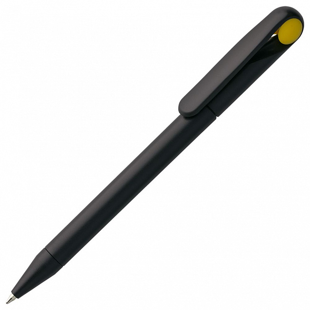 Ручка шариковая Prodir DS1 TMM Dot, черная с желтым с логотипом в Белгороде заказать по выгодной цене в кибермаркете AvroraStore