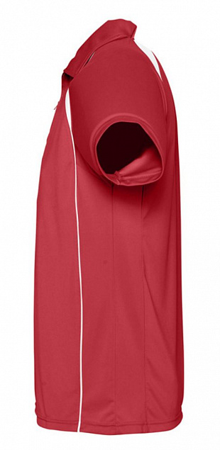Спортивная рубашка поло Palladium 140 красная с белым с логотипом в Белгороде заказать по выгодной цене в кибермаркете AvroraStore