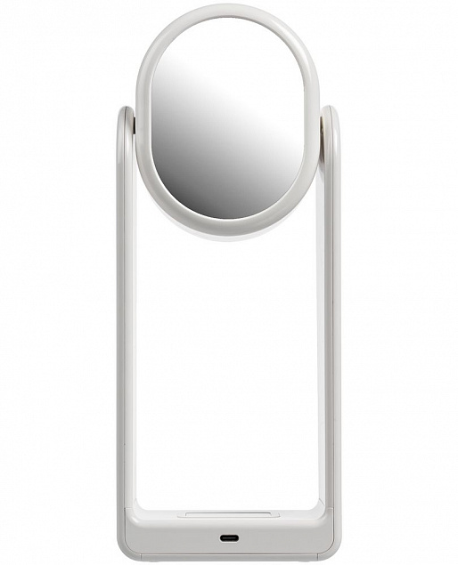 Настольная лампа с зеркалом и беспроводной зарядкой Tyro, белая с логотипом в Белгороде заказать по выгодной цене в кибермаркете AvroraStore