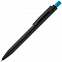 Ручка шариковая Chromatic, черная с голубым с логотипом в Белгороде заказать по выгодной цене в кибермаркете AvroraStore