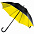 Зонт-трость с двойным куполом, черный с желтым с логотипом в Белгороде заказать по выгодной цене в кибермаркете AvroraStore