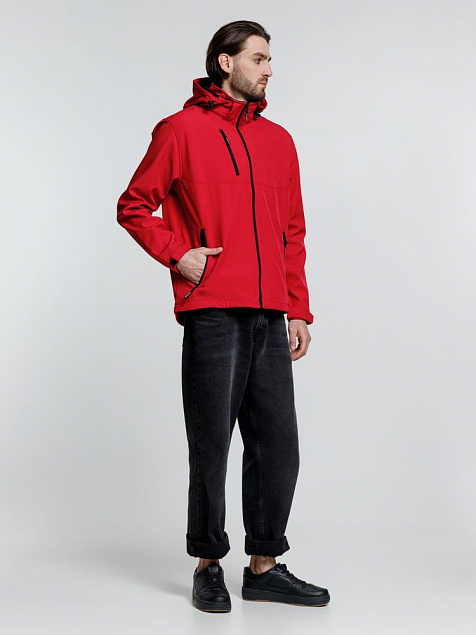 Куртка софтшелл мужская Zagreb, красная с логотипом в Белгороде заказать по выгодной цене в кибермаркете AvroraStore