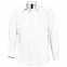Рубашка мужская с длинным рукавом BOSTON, белая с логотипом в Белгороде заказать по выгодной цене в кибермаркете AvroraStore