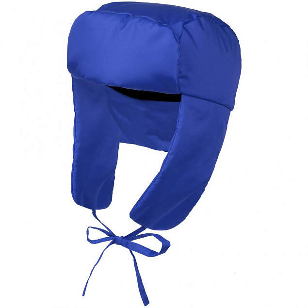 Шапка-ушанка Shelter, ярко-синяя с логотипом в Белгороде заказать по выгодной цене в кибермаркете AvroraStore