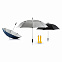 Зонт-трость антишторм Hurricane 27, серый с логотипом в Белгороде заказать по выгодной цене в кибермаркете AvroraStore