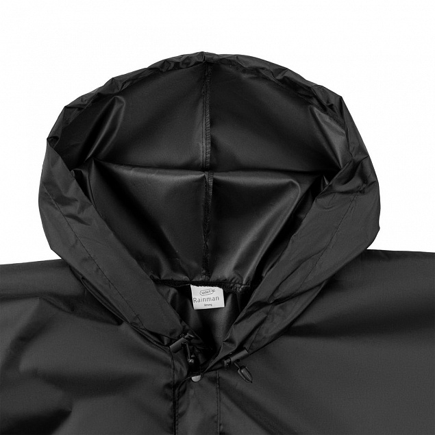 Дождевик унисекс Rainman Strong, черный с логотипом в Белгороде заказать по выгодной цене в кибермаркете AvroraStore