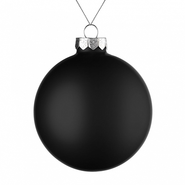 Елочный шар Finery Matt, 10 см, матовый черный с логотипом в Белгороде заказать по выгодной цене в кибермаркете AvroraStore