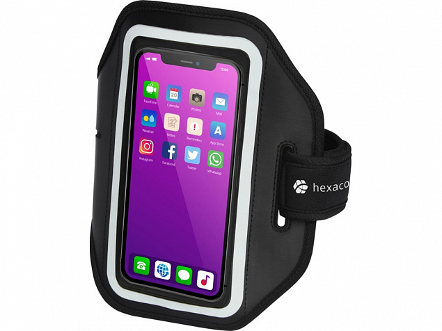 Браслет Haile для смартфона с отображением дисплея и прозрачным чехлом, черный с логотипом в Белгороде заказать по выгодной цене в кибермаркете AvroraStore