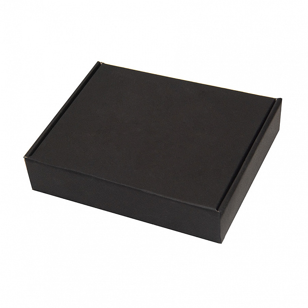 Коробка подарочная, внешний размер 18,5х14,5х3,8см, картон, самосборная, черная с логотипом в Белгороде заказать по выгодной цене в кибермаркете AvroraStore