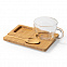Набор MORKEL:чашка, ложка, подставка, бамбук, боросиликатное стекло с логотипом в Белгороде заказать по выгодной цене в кибермаркете AvroraStore