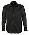 Рубашка мужская с длинным рукавом Brighton, черная с логотипом в Белгороде заказать по выгодной цене в кибермаркете AvroraStore