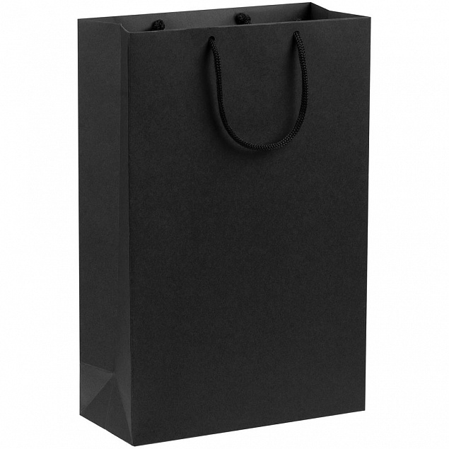 Пакет бумажный Porta, средний, черный с логотипом в Белгороде заказать по выгодной цене в кибермаркете AvroraStore