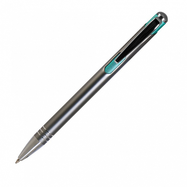 Шариковая ручка Bello, серая/мятная, в упаковке с логотипом в Белгороде заказать по выгодной цене в кибермаркете AvroraStore