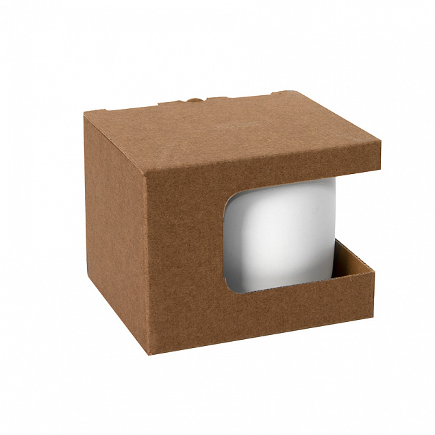 Коробка для кружек 23504, 26701, размер 12,3х10,0х9,2 см, микрогофрокартон, коричневый с логотипом в Белгороде заказать по выгодной цене в кибермаркете AvroraStore