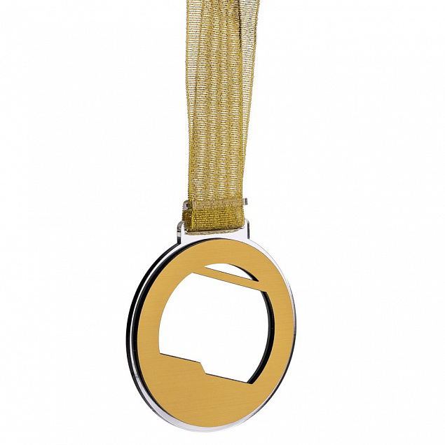 Медаль Vittoria, золотистая с логотипом в Белгороде заказать по выгодной цене в кибермаркете AvroraStore