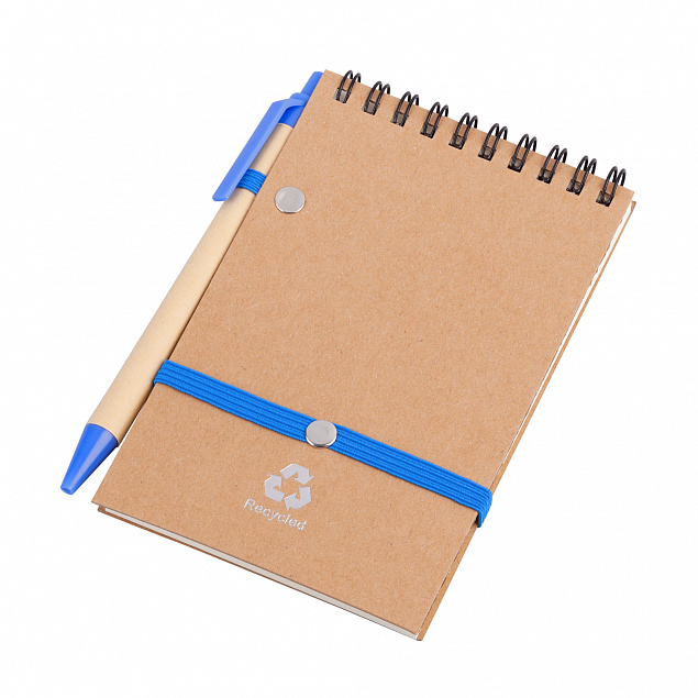 Блокнот с ручкой "Papyrus", синий с логотипом в Белгороде заказать по выгодной цене в кибермаркете AvroraStore