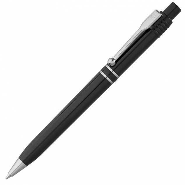 Ручка шариковая Raja Chrome, черная с логотипом в Белгороде заказать по выгодной цене в кибермаркете AvroraStore