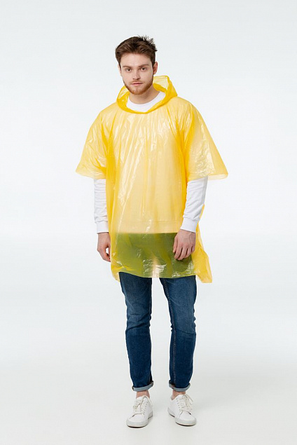 Дождевик-пончо RainProof, желтый с логотипом в Белгороде заказать по выгодной цене в кибермаркете AvroraStore