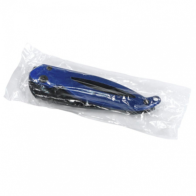 Складной нож THIAM , сталь, синий с логотипом в Белгороде заказать по выгодной цене в кибермаркете AvroraStore